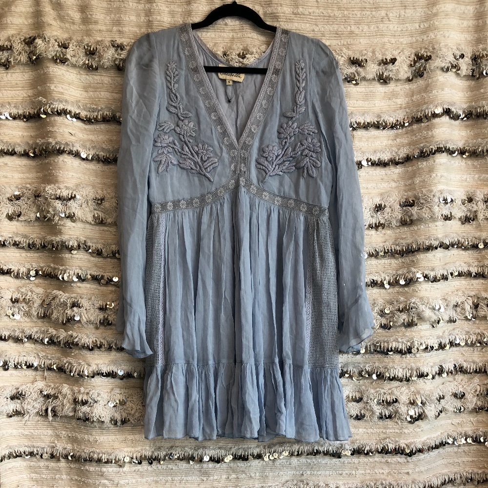 Long sleeve embroidered dress